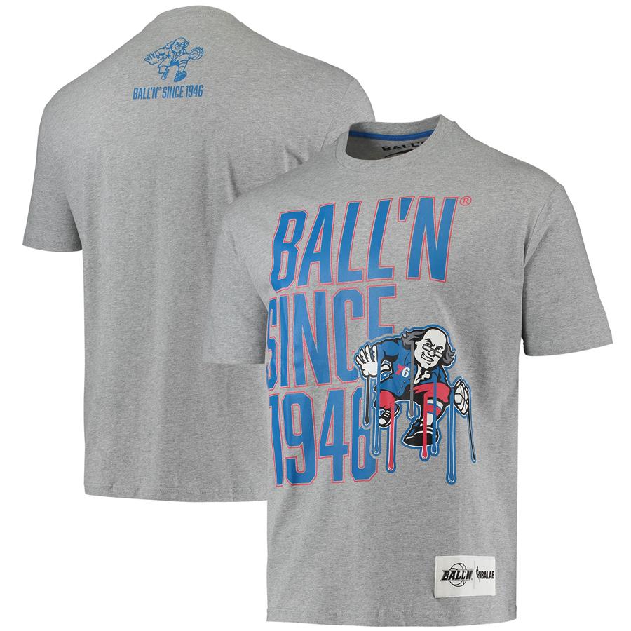 Philadelphia 76ers BALL'N Since 1946 T-Shirt - Heathered Gray