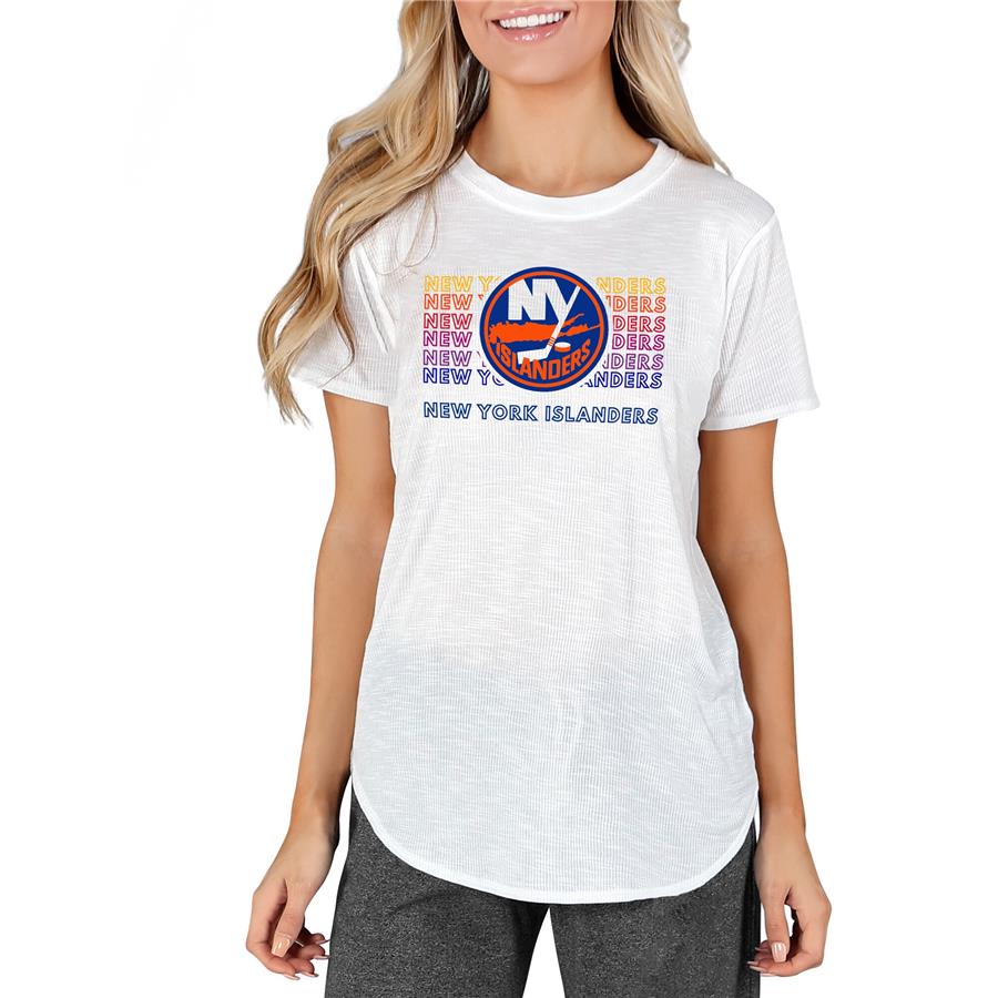 New York Islanders Concepts Sport Women's Gable Knit T-Shirt - White