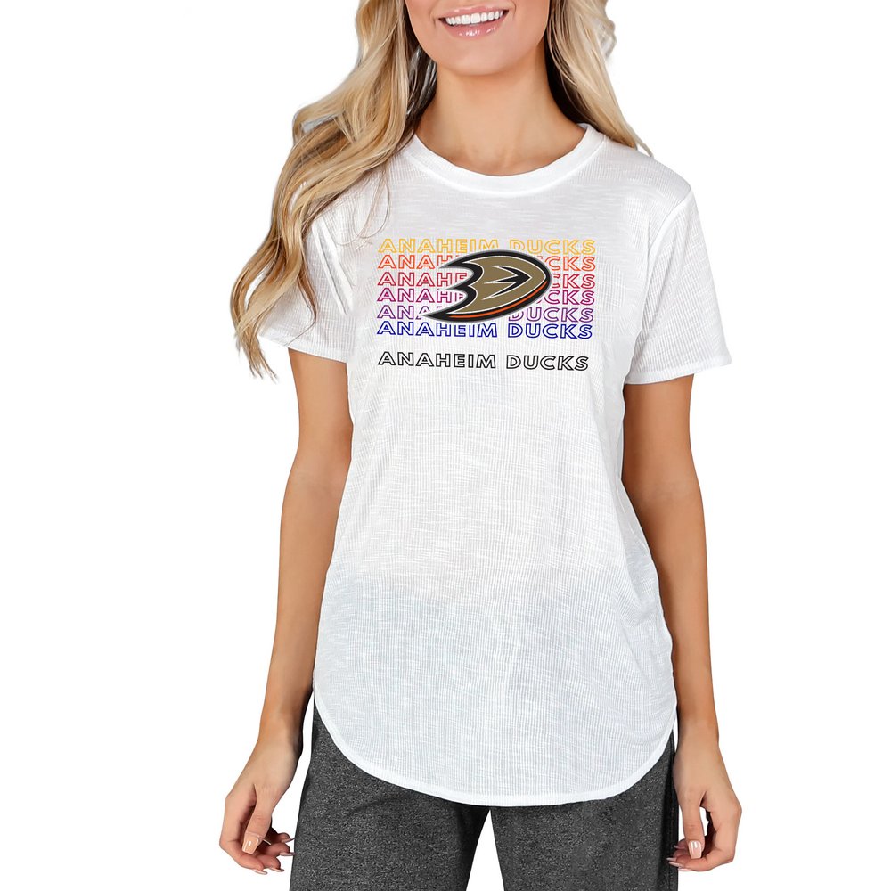 Anaheim Ducks Concepts Sport Women's Gable Knit T-Shirt - White