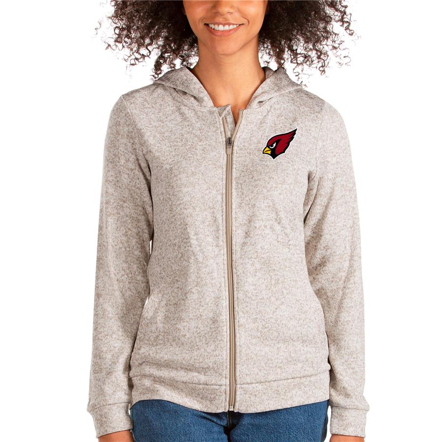 Arizona Cardinals Antigua Women's Absolute Full-Zip Hoodie - Oatmeal