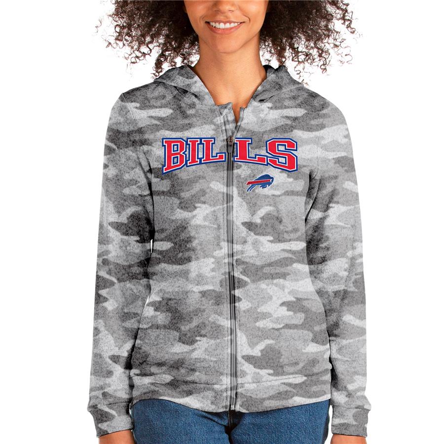 Buffalo Bills Antigua Women's Wordmark Absolute Full-Zip Hoodie - Camo