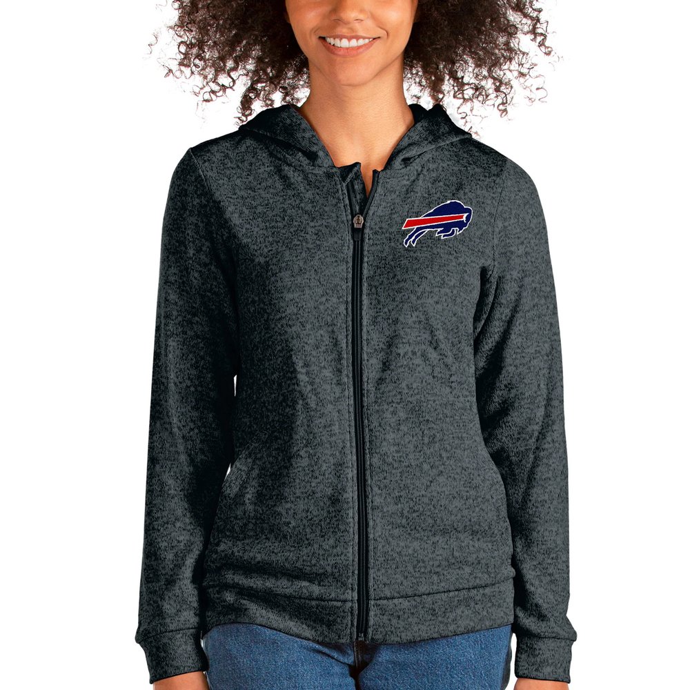 Buffalo Bills Antigua Women's Absolute Full-Zip Hoodie - Heathered Charcoal