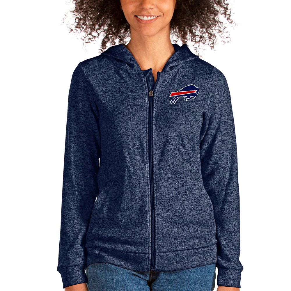 Buffalo Bills Antigua Women's Absolute Full-Zip Hoodie - Heathered Navy