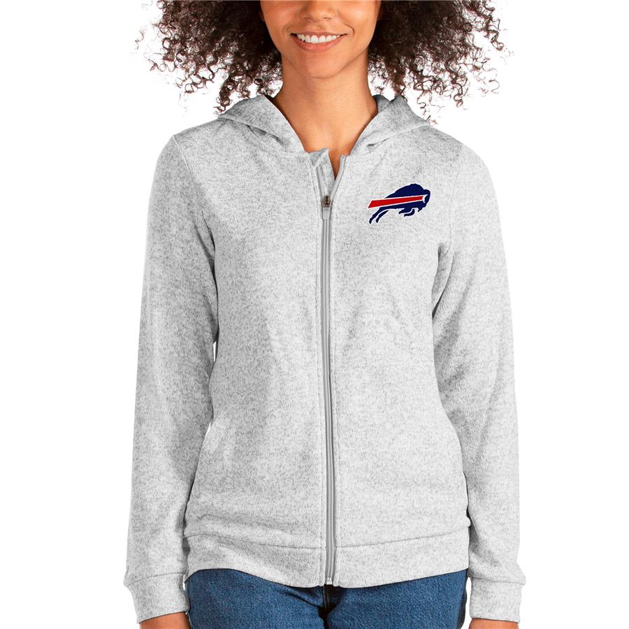 Buffalo Bills Antigua Women's Absolute Full-Zip Hoodie - Heathered Gray