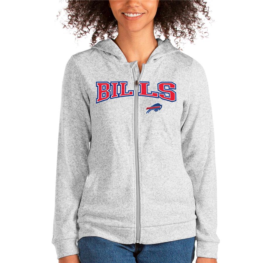 Buffalo Bills Antigua Women's Wordmark Absolute Full-Zip Hoodie - Heathered Gray