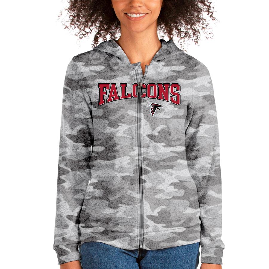 Atlanta Falcons Antigua Women's Wordmark Absolute Full-Zip Hoodie - Camo