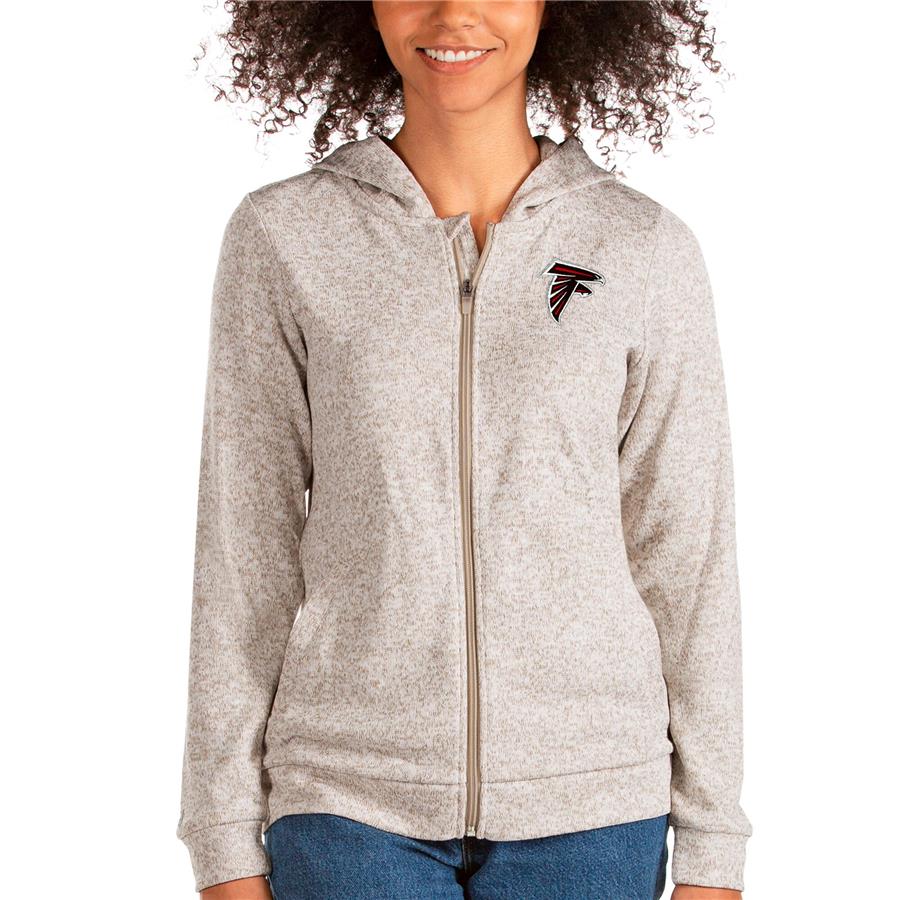 Atlanta Falcons Antigua Women's Absolute Full-Zip Hoodie - Oatmeal