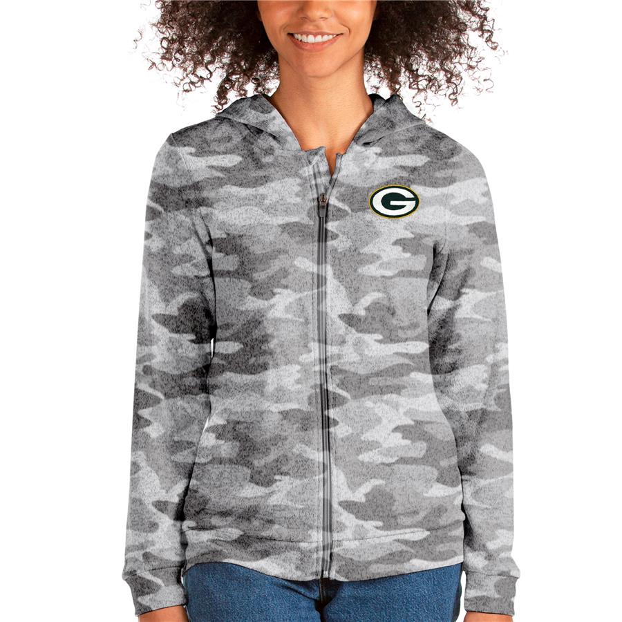 Green Bay Packers Antigua Women's Absolute Full-Zip Hoodie - Camo