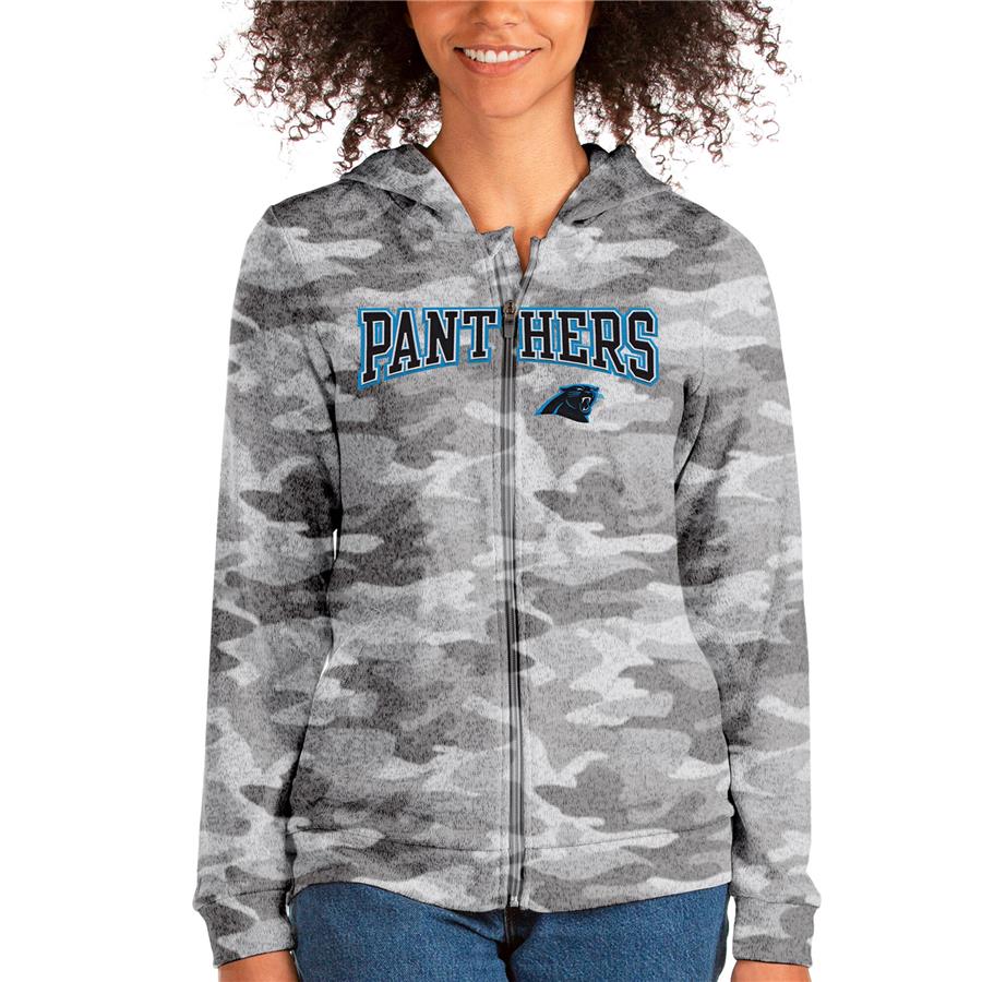Carolina Panthers Antigua Women's Wordmark Absolute Full-Zip Hoodie - Camo