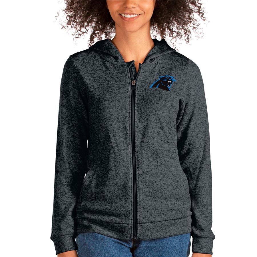 Carolina Panthers Antigua Women's Absolute Full-Zip Hoodie - Heathered Charcoal