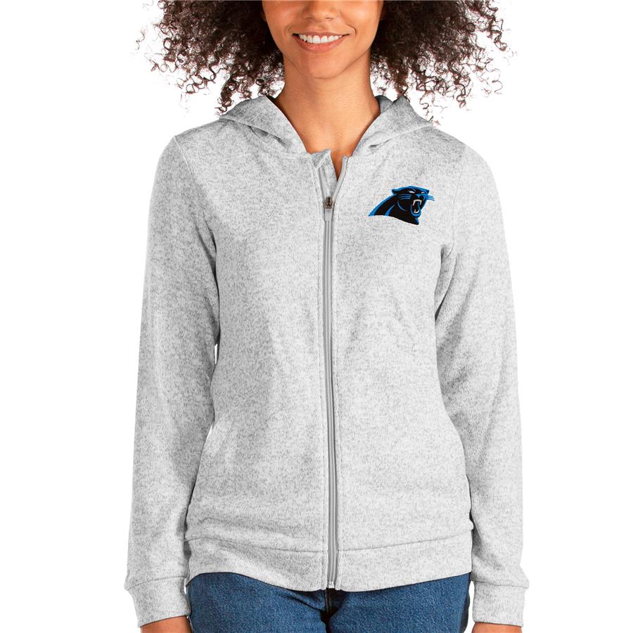 Carolina Panthers Antigua Women's Absolute Full-Zip Hoodie - Heathered Gray
