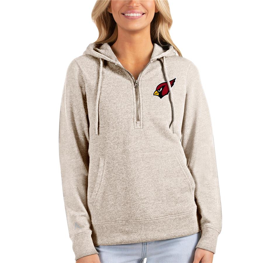 Arizona Cardinals Antigua Women's Action Half-Zip Hoodie - Oatmeal