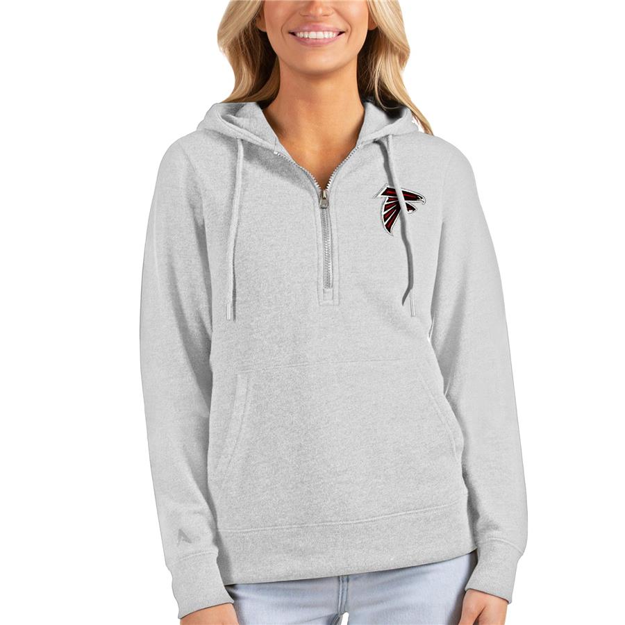 Atlanta Falcons Antigua Women's Action Half-Zip Hoodie - Heathered Gray