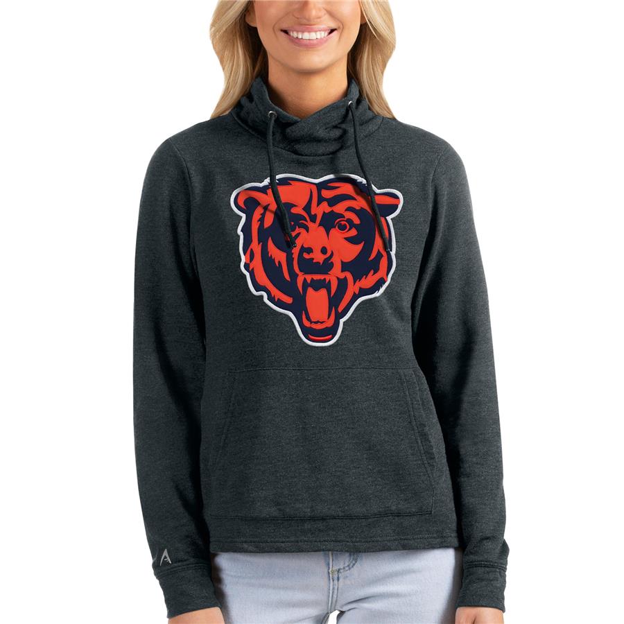 Chicago Bears Antigua Women's Mascot Reward Pullover Sweatshirt - Heathered Charcoal