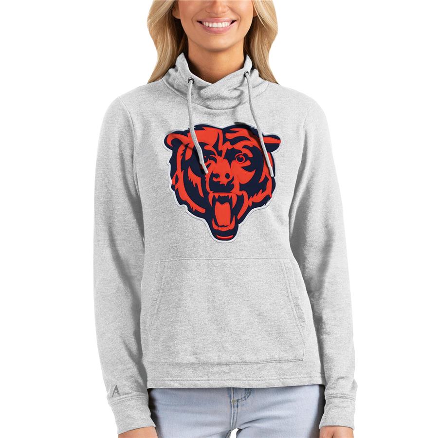 Chicago Bears Antigua Women's Mascot Reward Pullover Sweatshirt - Heathered Gray