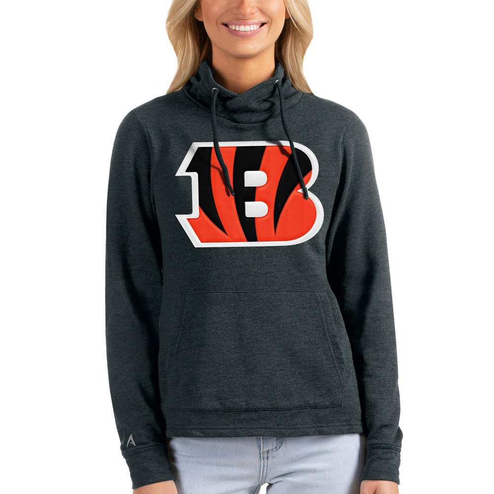 Cincinnati Bengals Antigua Women's Reward Pullover Sweatshirt - Heathered Charcoal