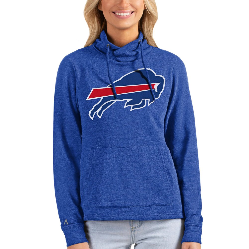 Buffalo Bills Antigua Women's Reward Pullover Sweatshirt - Heathered Royal