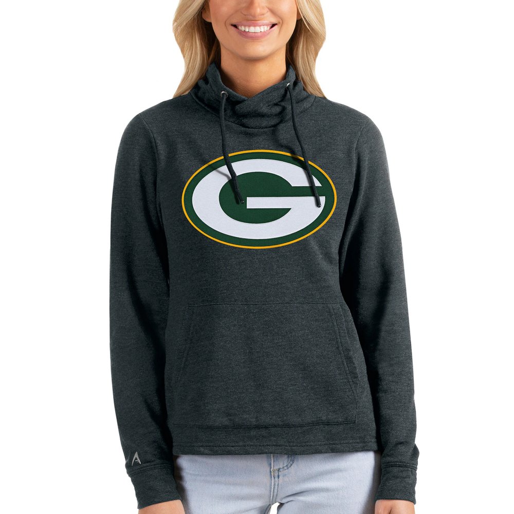 Green Bay Packers Antigua Women's Reward Pullover Sweatshirt - Heathered Charcoal