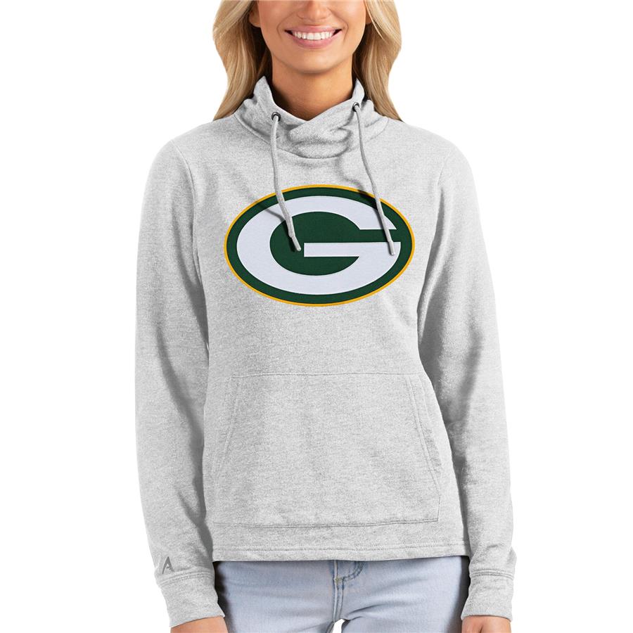 Green Bay Packers Antigua Women's Reward Pullover Sweatshirt - Heathered Gray