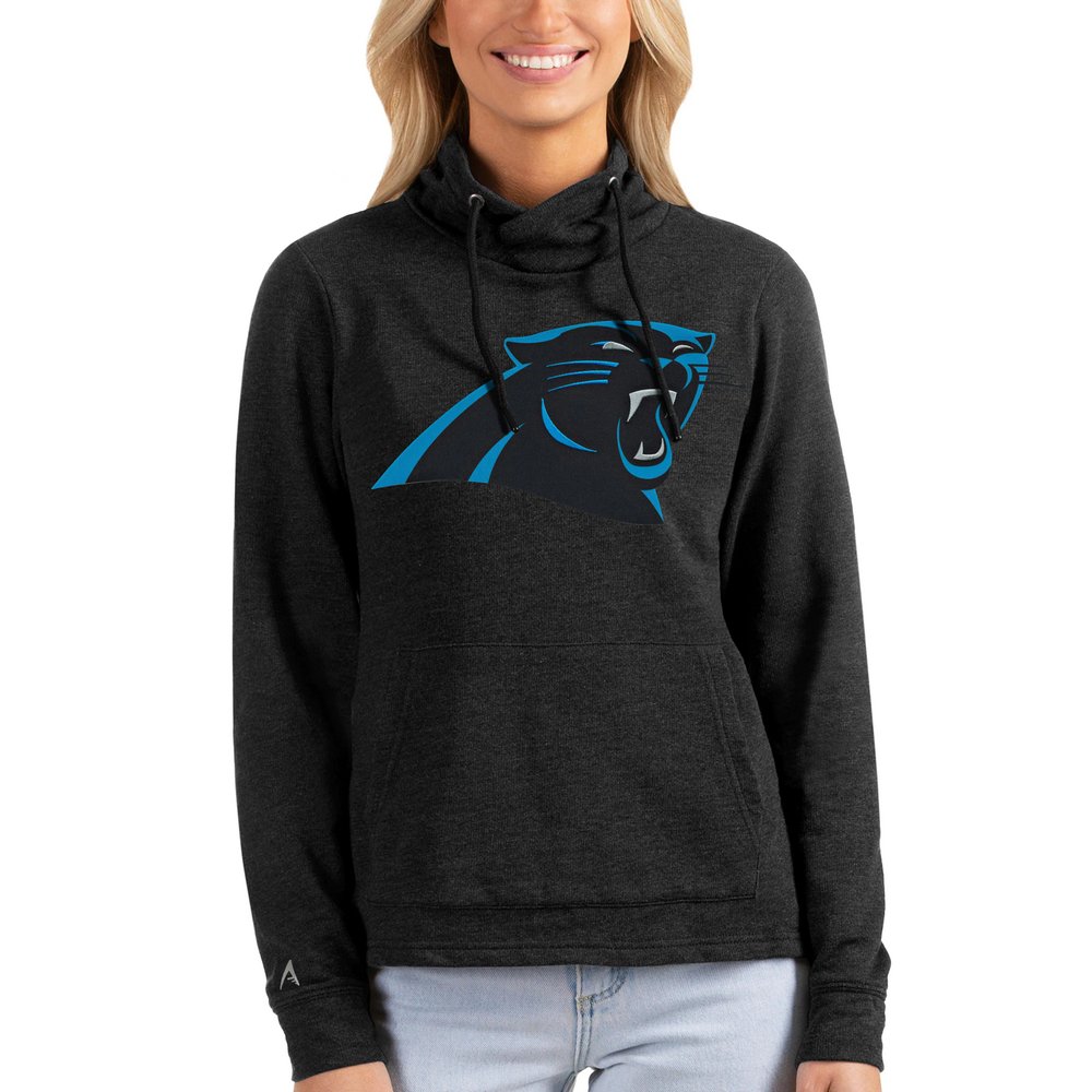 Carolina Panthers Antigua Women's Reward Pullover Sweatshirt - Heathered Black