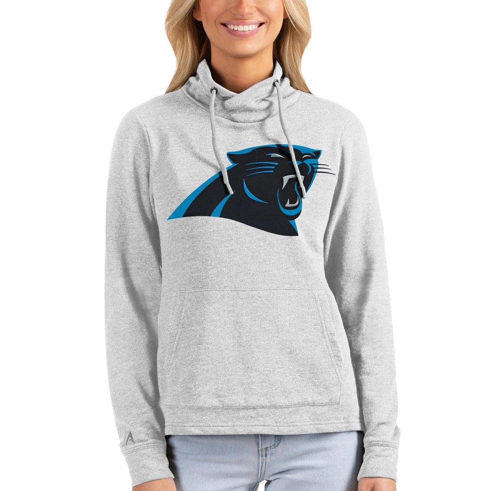 Carolina Panthers Antigua Women's Reward Pullover Sweatshirt - Heathered Gray