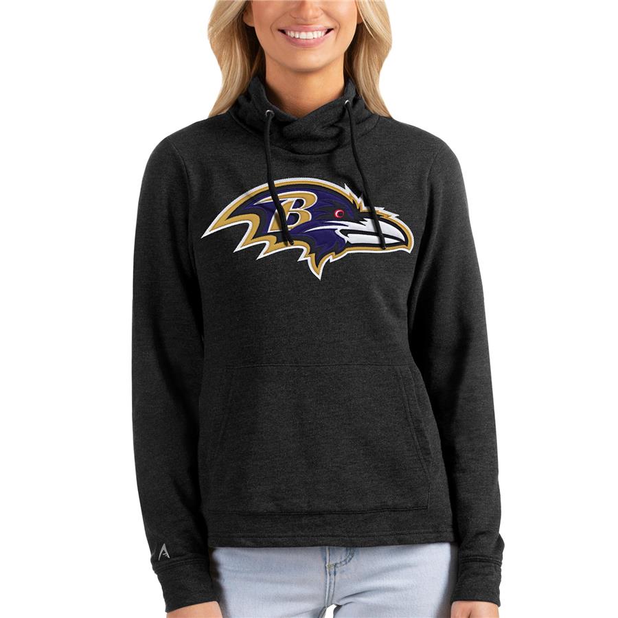 Baltimore Ravens Antigua Women's Reward Pullover Sweatshirt - Heathered Black