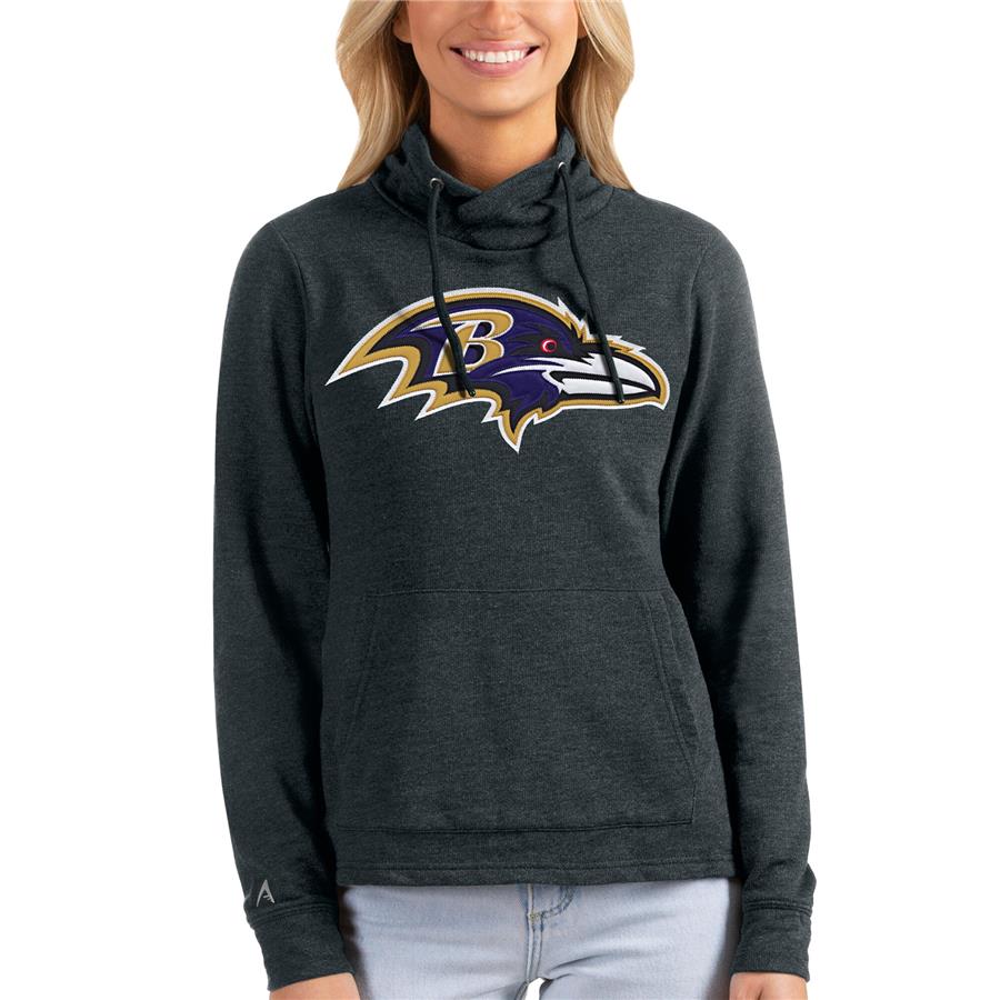 Baltimore Ravens Antigua Women's Reward Pullover Sweatshirt - Heathered Charcoal