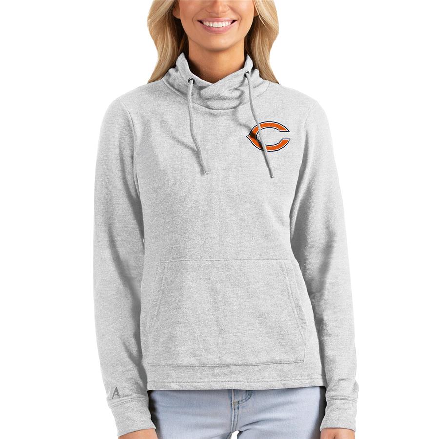 Chicago Bears Antigua Women's Team Logo Reward Pullover Sweatshirt - Heathered Gray