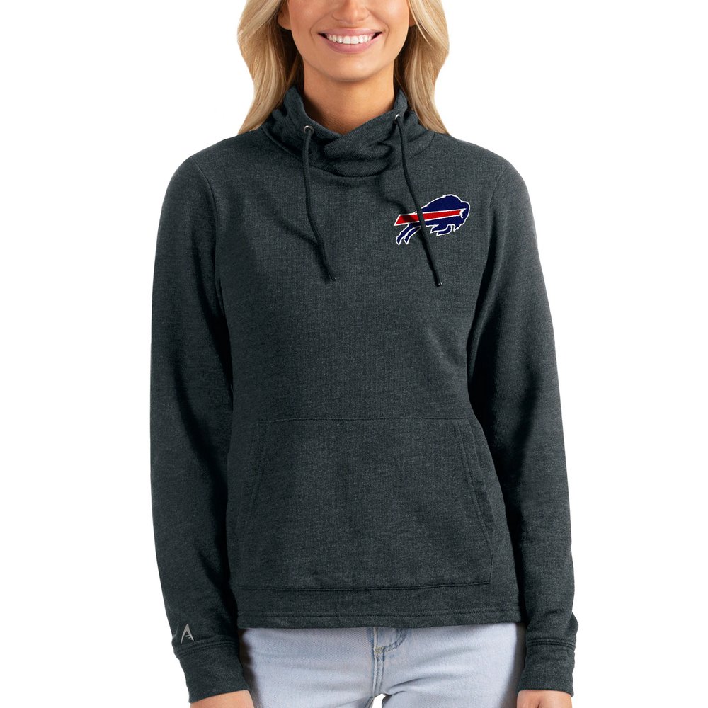 Buffalo Bills Antigua Women's Team Logo Reward Pullover Sweatshirt - Heathered Charcoal