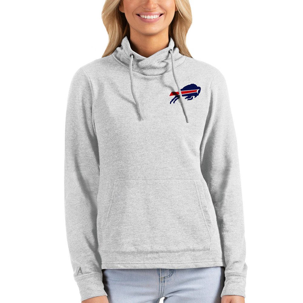 Buffalo Bills Antigua Women's Team Logo Reward Pullover Sweatshirt - Heathered Gray