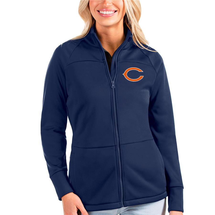 Chicago Bears Antigua Women's Links Full-Zip Golf Jacket - Navy