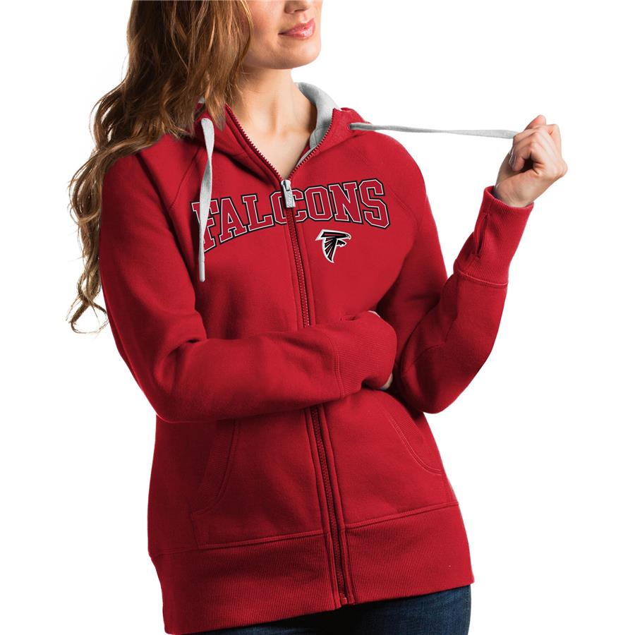 Atlanta Falcons Antigua Women's Wordmark Victory Full-Zip Hoodie - Red