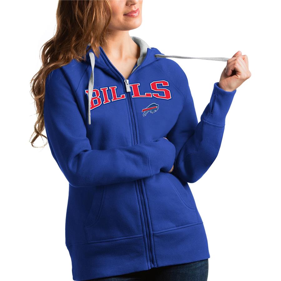 Buffalo Bills Antigua Women's Wordmark Victory Full-Zip Hoodie - Royal