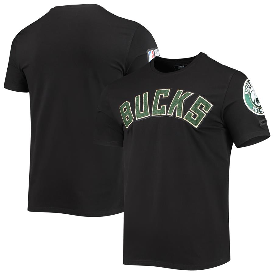Milwaukee Bucks Pro Standard Chenille Team T-Shirt - Black