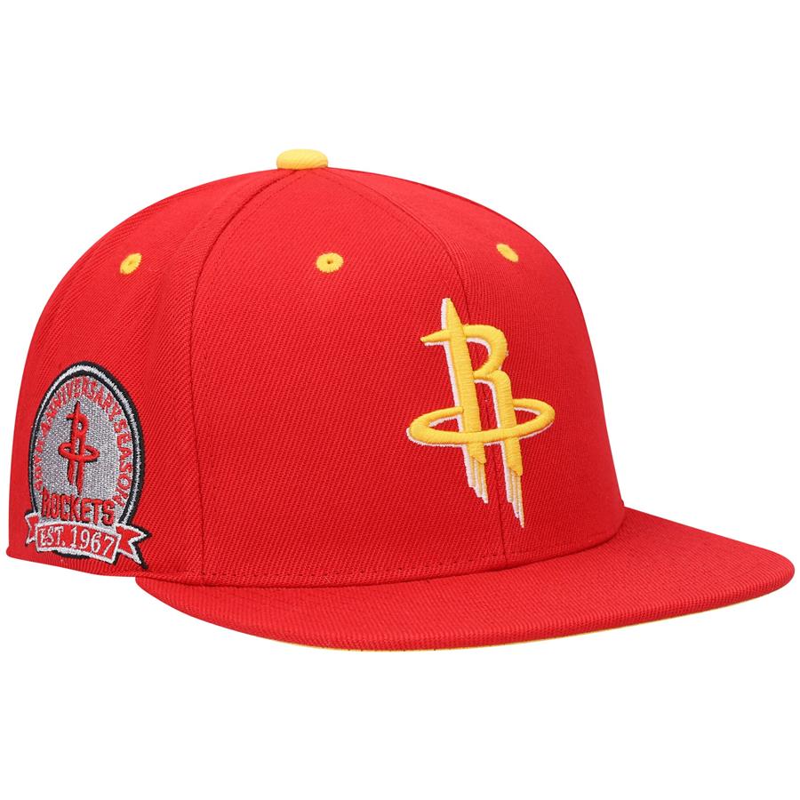 Houston Rockets Mitchell & Ness 40th Anniversary Color Flip Snapback Hat - Red