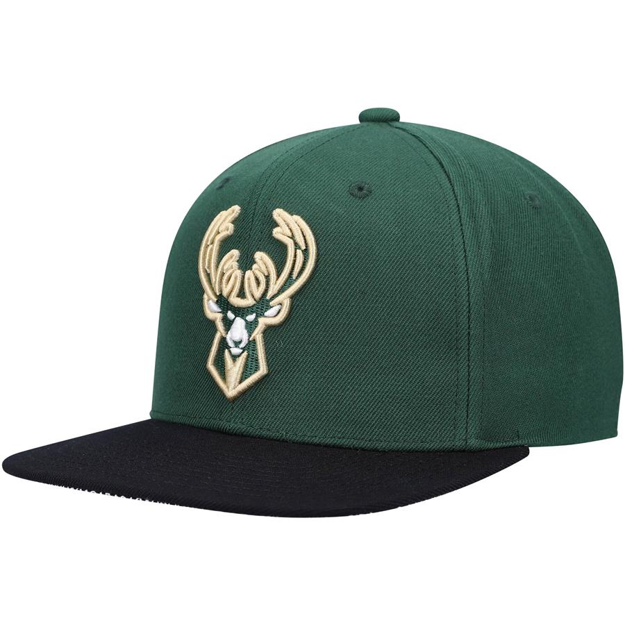 Milwaukee Bucks Mitchell & Ness Hardwood Classics Bandana Undervisor Snapback Hat - Hunter Green