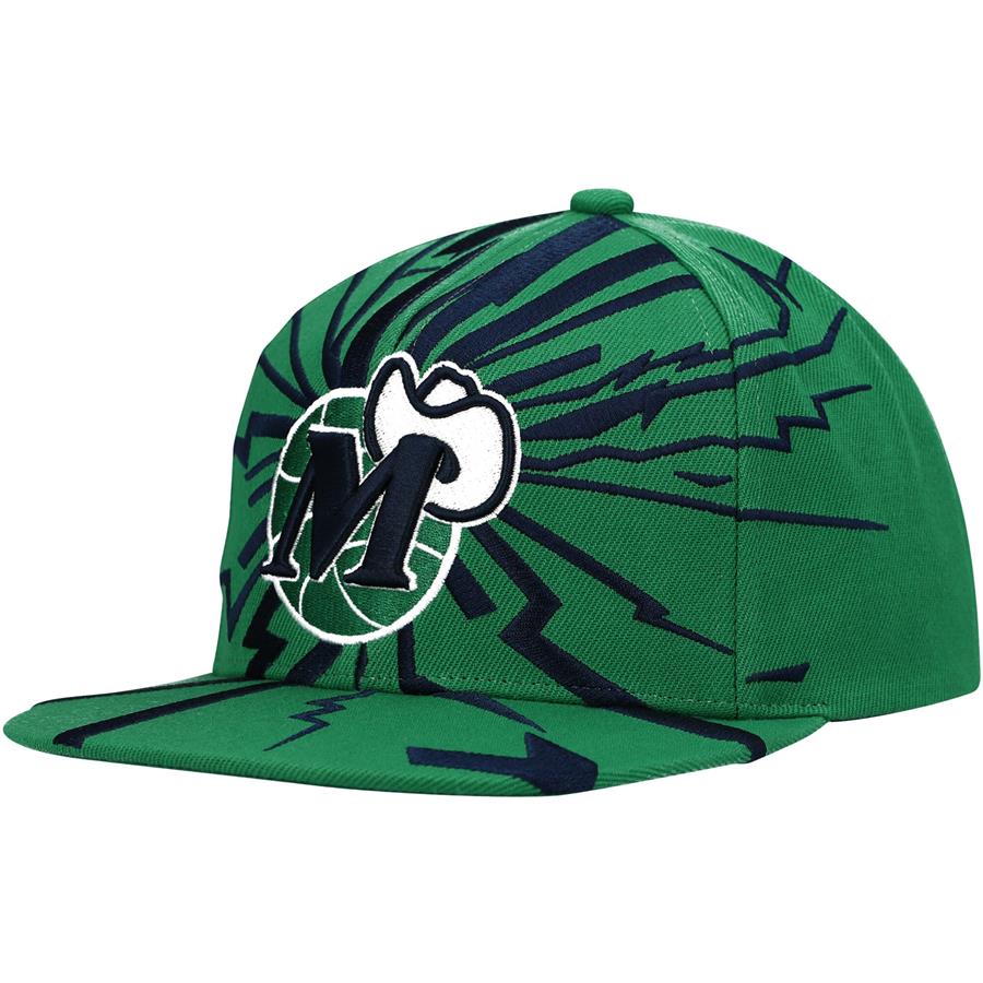 Dallas Mavericks Mitchell & Ness Hardwood Classics Earthquake Snapback Hat - Green