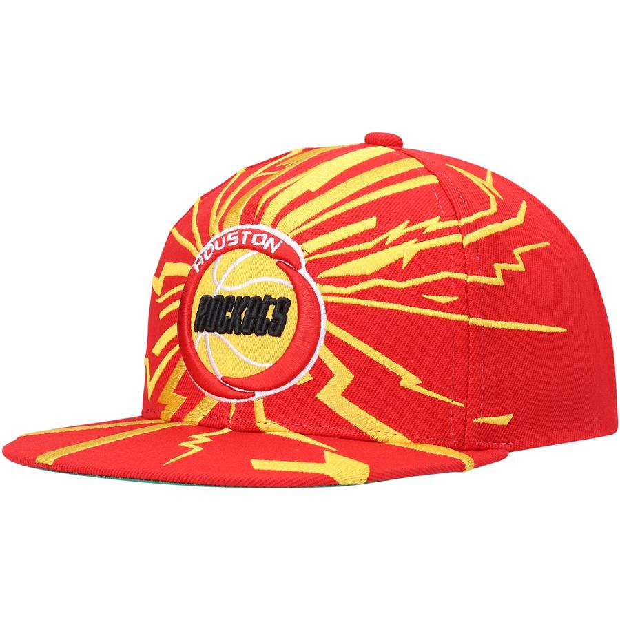 Houston Rockets Mitchell & Ness Hardwood Classics Earthquake Snapback Hat - Red