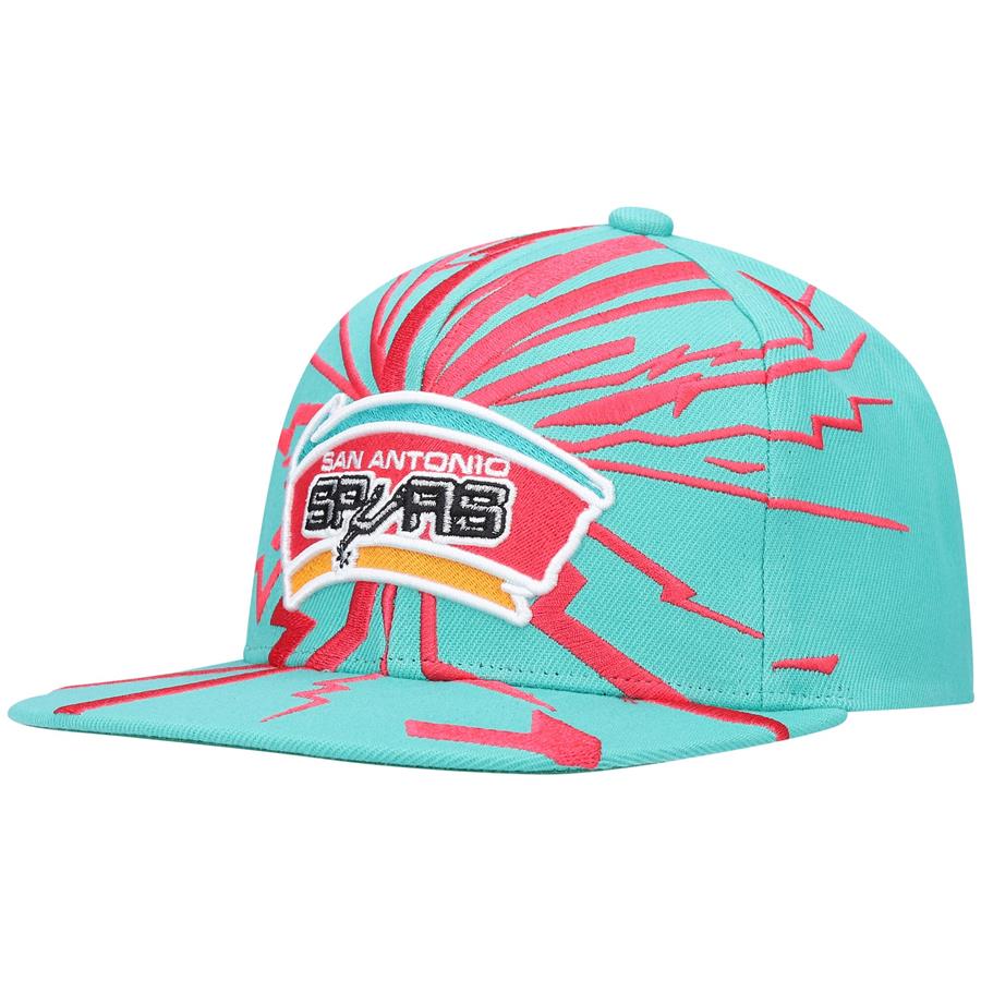 San Antonio Spurs Mitchell & Ness Hardwood Classics Earthquake Snapback Hat - Teal