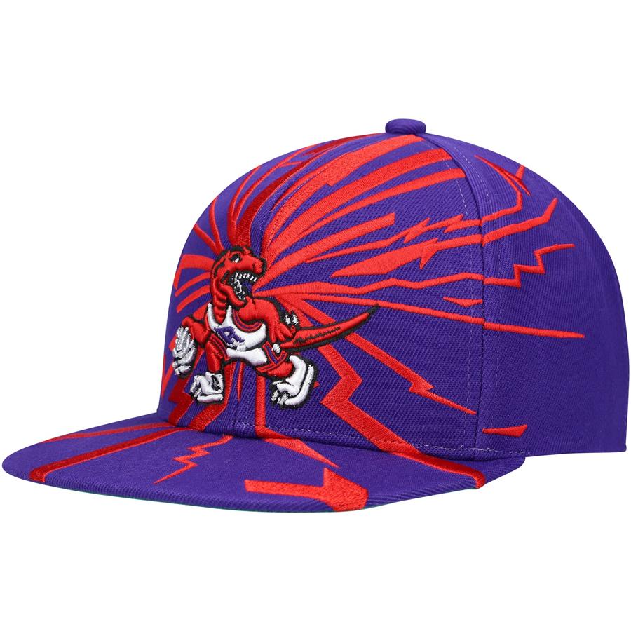 Toronto Raptors Mitchell & Ness Hardwood Classics Earthquake Snapback Hat - Purple