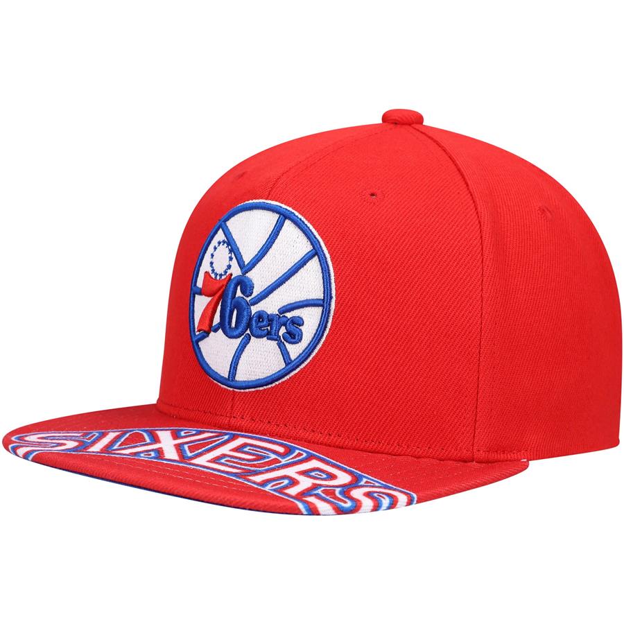 Philadelphia 76ers Mitchell & Ness Hardwood Classics Swingman Pop Snapback Hat - Red