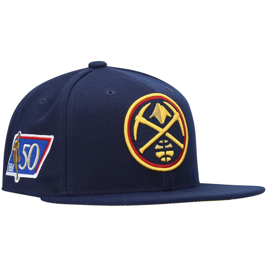 Denver Nuggets Mitchell & Ness 50th Anniversary Snapback Hat - Navy