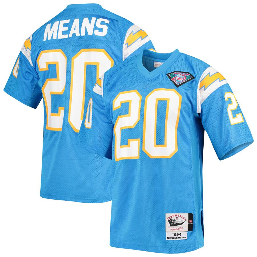 Джерси Natrone Means Los Angeles Chargers Mitchell & Ness Authentic Retired Player (голубой)