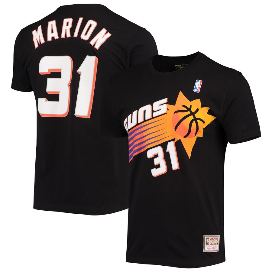 Футболка Shawn Marion Phoenix Suns Mitchell & Ness Hardwood Classics Stitch Name & Number (чёрный)