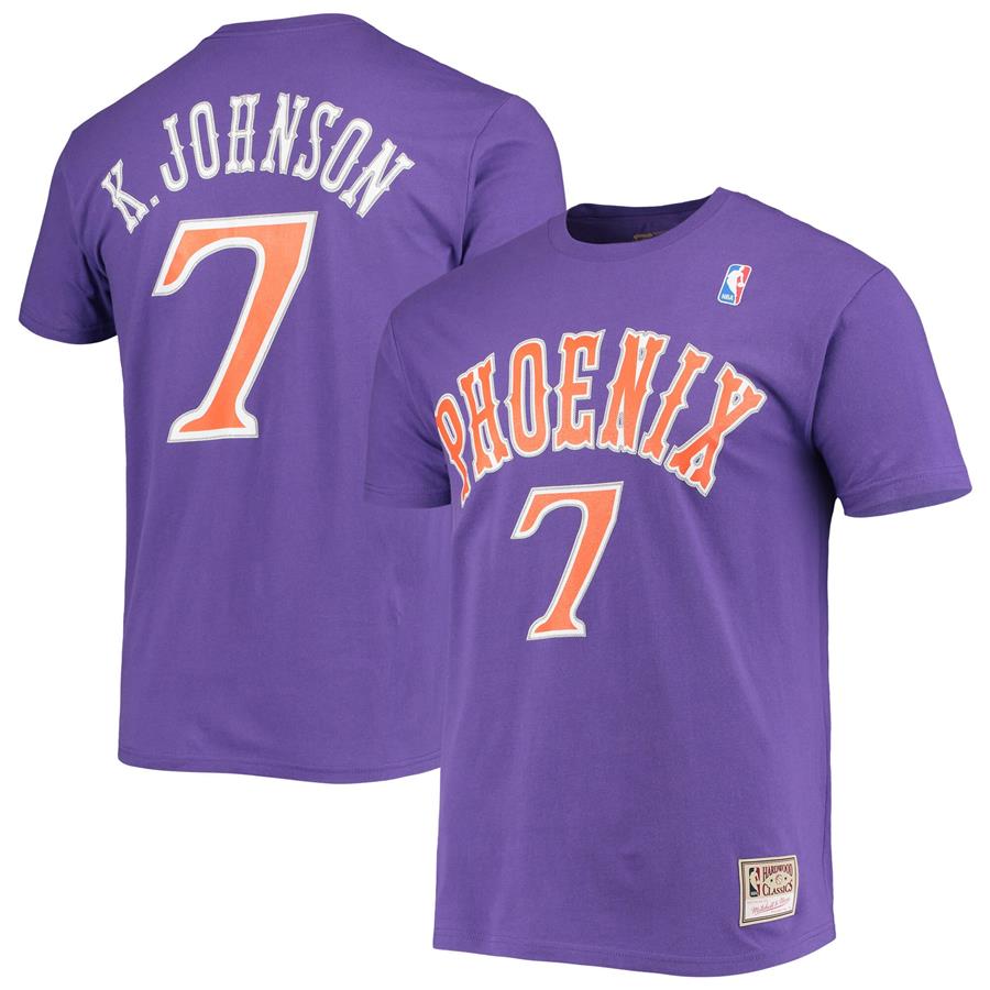 Футболка Kevin Johnson Phoenix Suns Mitchell & Ness Hardwood Classics Stitch Name & Number (фиолетовый)