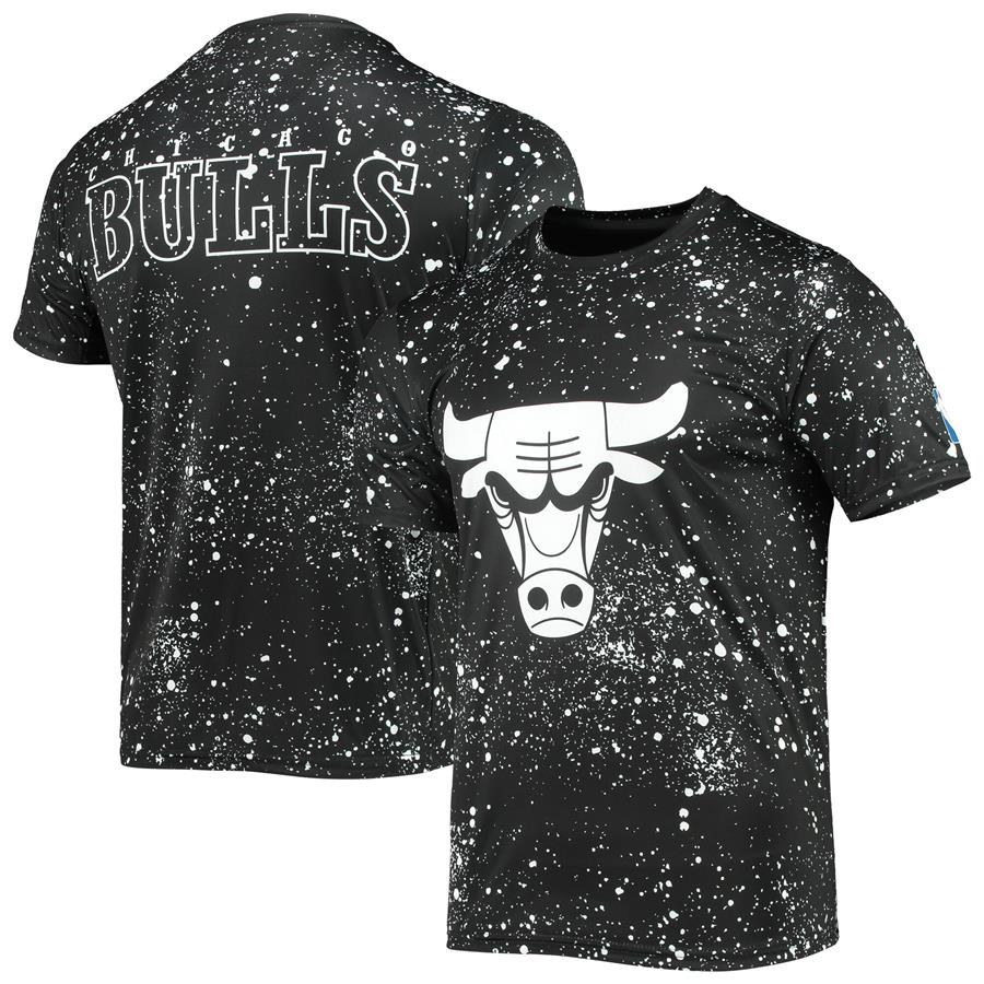 Chicago Bulls Splatter Print T-Shirt - Black