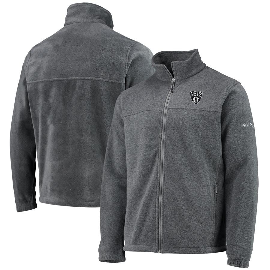 Brooklyn Nets Columbia Flanker Full-Zip Jacket - Heathered Charcoal