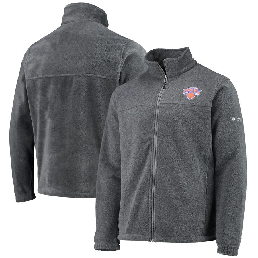 New York Knicks Columbia Flanker Full-Zip Jacket - Heathered Charcoal