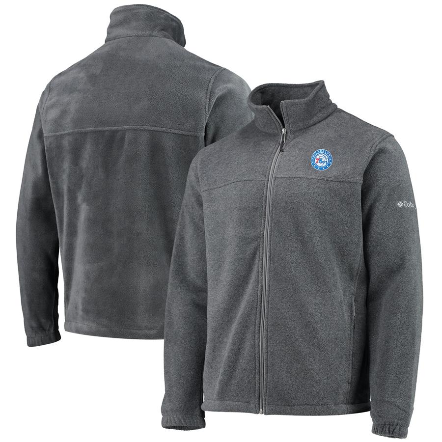 Philadelphia 76ers Columbia Flanker Full-Zip Jacket - Heathered Charcoal