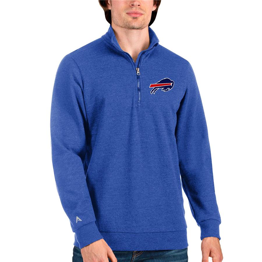 Buffalo Bills Antigua Action Quarter-Zip Pullover Sweatshirt - Royal